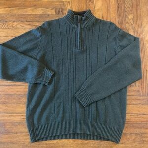 Oscar De La Renta Half Zip Pullover Mens XXL Gray/Green Blend